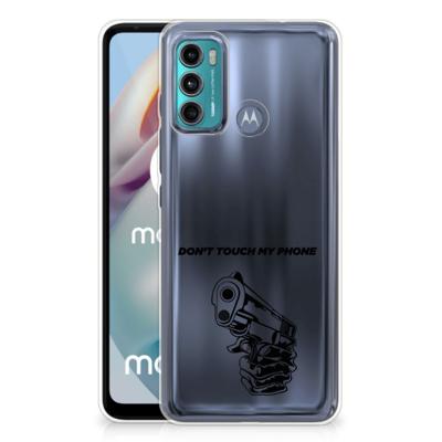 Motorola Moto G60 Silicone-hoesje Gun Don't Touch My Phone Motorola Moto G60 Silicone-hoesje Gun Don't Touch My Phone