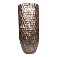 PTMD Daven Bronze polyester schelpen pot rond hoog XL - thumbnail