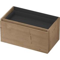 INK - Onderkast 1L met Binnenlade Greeploos Houten Keerlijst Fineer Zonder Sifonuitsparing in Binnenlade - 800x450x400 Mm - Ash Grey Fineer