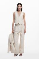 Bedrukte plooibroek - WHITE - XL Bedrukte plooibroek - WHITE - XL