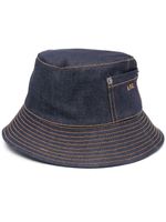 A.P.C. logo-embroidered denim bucket hat - Bleu - thumbnail