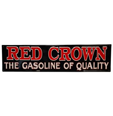 Red Crown Gasoline Stalen Bord met Relief - 79 x 19cm