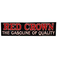 Red Crown Gasoline Stalen Bord met Relief - 79 x 19cm