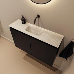 Toiletmeubel Mondiaz Ture Dlux | 80 cm | Meubelkleur Urban | Eden wastafel Ostra Midden | Zonder kraangat