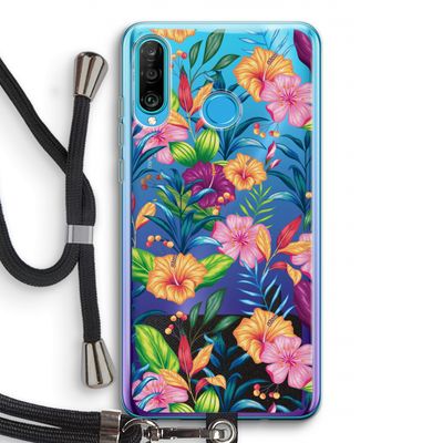 Tropisch 2: Huawei P30 Lite Transparant Hoesje met koord