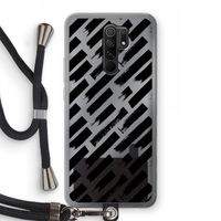 Zwarte vegen: Xiaomi Redmi 9 Transparant Hoesje met koord