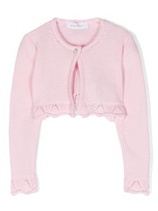 Monnalisa cardigan bordé de dentelle - Rose