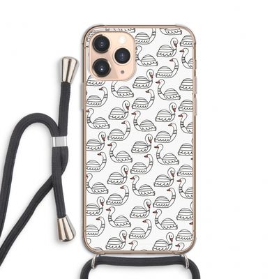 Zwanen: iPhone 11 Pro Transparant Hoesje met koord