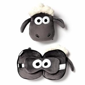 Relaxeazzz Shaun het Schaap knuffel/reiskussen/slaapmasker - 2-in-1 set - voor kinderen   -