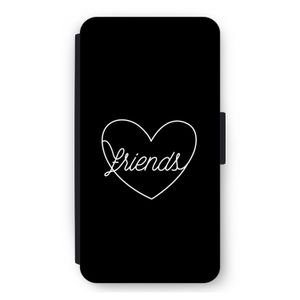 Friends heart black: iPhone 12 mini Flip Hoesje