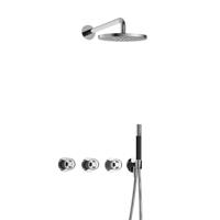 Hotbath Cobber IBSW70 Regendoucheset inbouw - 38.5cm wandarm - 20cm ronde hoofddouche - staafhanddouche - chroom IBSW70CR
