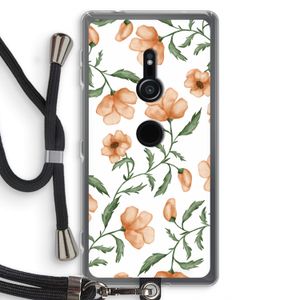 Peachy flowers: Sony Xperia XZ2 Transparant Hoesje met koord
