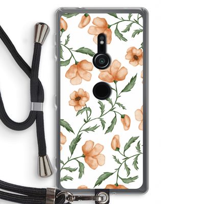 Peachy flowers: Sony Xperia XZ2 Transparant Hoesje met koord