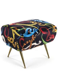 Seletti pouf à imprimé peau de serpent - Noir