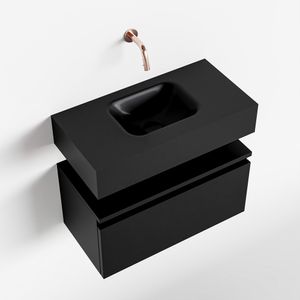 Toiletmeubel Mondiaz Andor | 60 cm | Meubelkleur Urban | Lex vrijhangend wastafel Urban Midden | Zonder kraangat