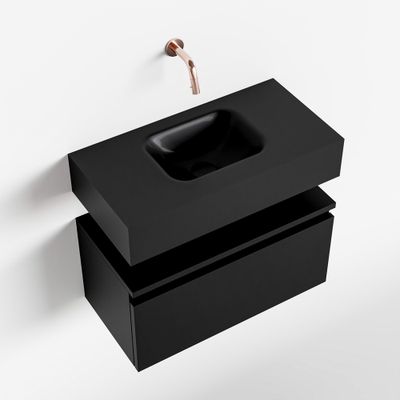 Toiletmeubel Mondiaz Andor | 60 cm | Meubelkleur Urban | Lex vrijhangend wastafel Urban Midden | Zonder kraangat