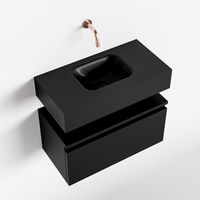 Toiletmeubel Mondiaz Andor | 60 cm | Meubelkleur Urban | Lex vrijhangend wastafel Urban Midden | Zonder kraangat