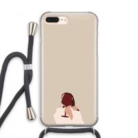 I drink wine: iPhone 8 Plus Transparant Hoesje met koord