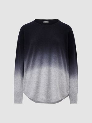 A-lijn cashmere trui met dip-dye kleurverloop