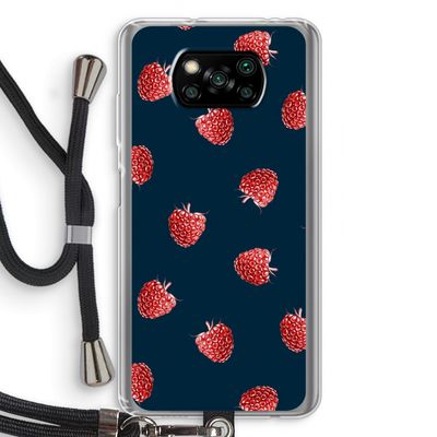 Framboosjes: Xiaomi Poco X3 Pro Transparant Hoesje met koord