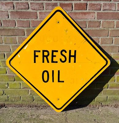 Fresh Oil Verkeersbord - 61 x 61cm - Origineel Vintage USA