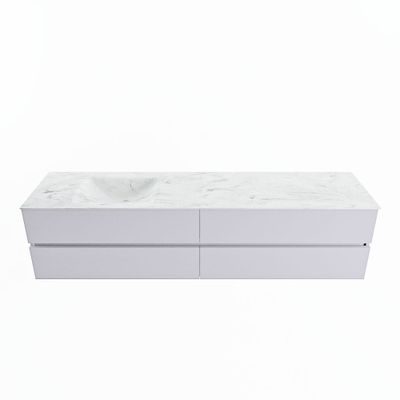 MONDIAZ VICA-DLUX 200cm badmeubel onderkast Cale 4 lades. Inbouw wastafel CLOUD links 1 kraangat, kleur Opalo.