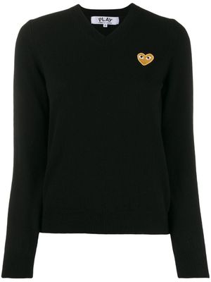 Comme Des Garçons Play pull en laine à patch cœur - Noir