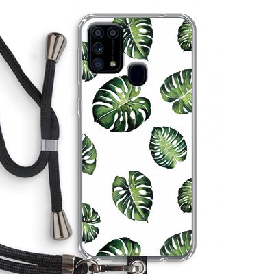 Tropische bladeren: Samsung Galaxy M31 Transparant Hoesje met koord