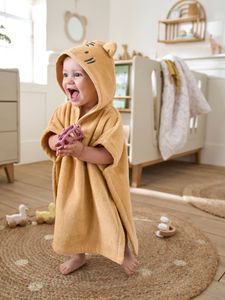 Badponcho baby personaliseerbaar Animal okergeel