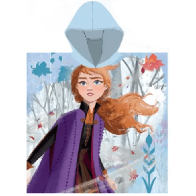 Frozen poncho Anna & Elsa 55 x 110 cm blauw