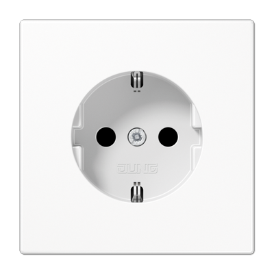 Jung wandcontactdoos 1-voudig met randaarde alpin wit LS1520NWW LS990