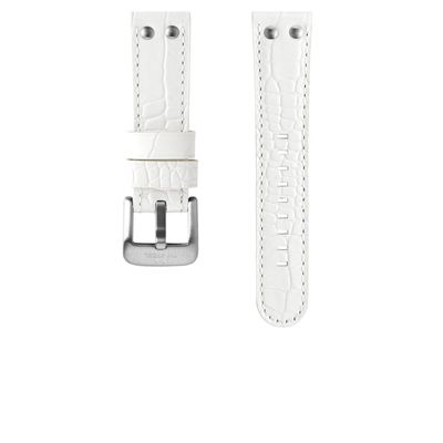TW Steel horlogeband TWB03 Leder Wit 22mm + wit stiksel