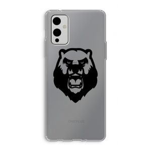 Angry Bear (black): OnePlus 9 Transparant Hoesje