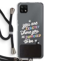 Right Place: Samsung Galaxy A22 5G Transparant Hoesje met koord
