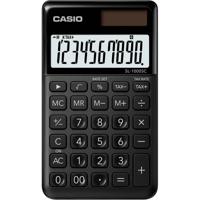 Casio SL-1000SC-BK Zakrekenmachine Zwart Aantal displayposities: 10 werkt op zonne-energie, werkt op batterijen (b x h x d) 71 x 9 x 120 mm