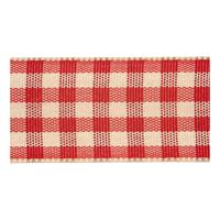 Creativ Company Geruit lint antiek rood wit, 25m