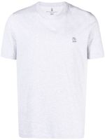 Brunello Cucinelli t-shirt à logo brodé - Gris