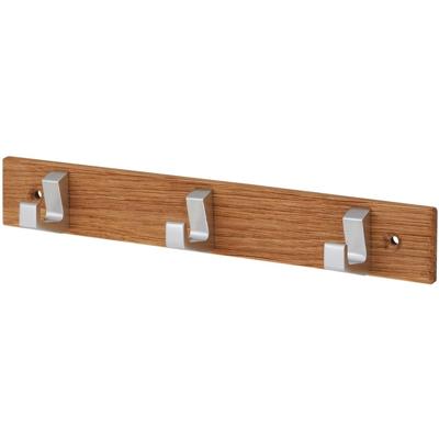Handdoekrek 3-haaks hout - aluminium Handdoekrek 3-haaks hout - aluminium