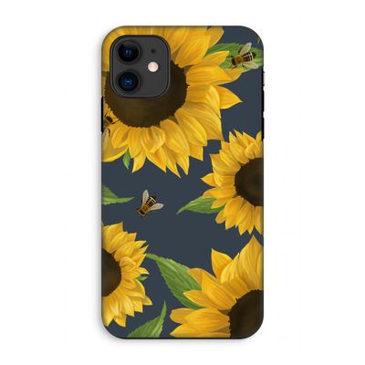 Sunflower and bees: iPhone 11 Tough Case