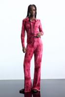 Geborduurde bloemenbroek - RED - M