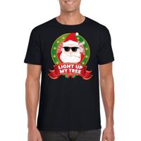 Foute Kerst print t-shirt - zwart - Stoned Kerstman - voor heren - kersttrui