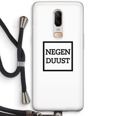 Negenduust vierkant: OnePlus 6 Transparant Hoesje met koord