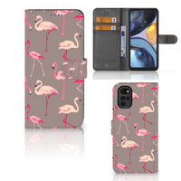 Motorola Moto G22 Telefoonhoesje met Pasjes Flamingo