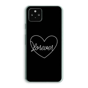 Forever heart black: Google Pixel 5a 5G Transparant Hoesje