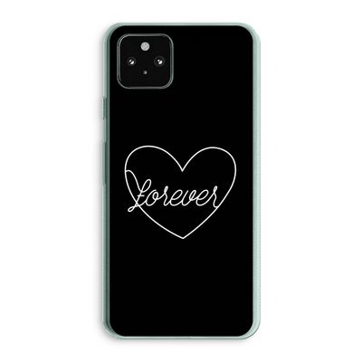 Forever heart black: Google Pixel 5a 5G Transparant Hoesje