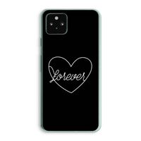 Forever heart black: Google Pixel 5a 5G Transparant Hoesje
