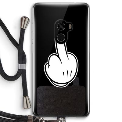 Middle finger white: Xiaomi Mi Mix 2 Transparant Hoesje met koord
