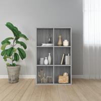 Boekenkast/dressoir 66x30x98 cm bewerkt hout grijs sonoma eiken