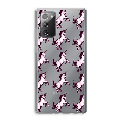 Musketon Unicorn: Samsung Galaxy Note 20 / Note 20 5G Transparant Hoesje