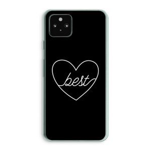 Best heart black: Google Pixel 5a 5G Transparant Hoesje